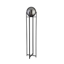 Searchlight Lighting Amsterdam 1 Lys Mat sort gulvlampe Rund Smokey Glass Shade