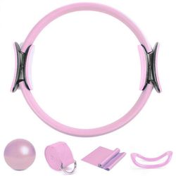 Pilatesrengassetti, taikaympyrä, räjähdyssuojattu pilates minipallo, korkea elastinen vastusnauha, joogavehnäputkipallo, B Kuten