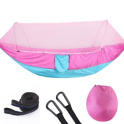 Blessed Velsignet Single Double Nylon Cloth Camping Myggenet Hængekøje Pink 250*120cm