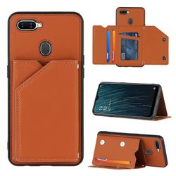 Gangxun Sag For Oppo A12/a7/a5s Vintage Cuir Cover Læderetui Kofanger - Marron