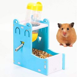 JUSTUP Hamstermatare, sällskapsdjur och vattenmatare för Lmell hamstrar, 2 i 1 matare och vatten