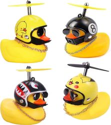 Phwj 4 stk Duck Bike Bell Nyhed Hjelm Gul Duck Bike Bell Sød Gummi Duck Kids Bike Horn, bil Indretning Tilbehør, cykel, motorcykel Børn