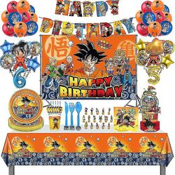 Goku Birthday Party Dekorasjon Dragon Ball Z Kids Dusj Servise Rekvisita Cup Duk Nummer Ballong Kake Bakteppe Boy Gave D_y