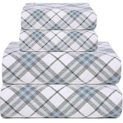 Puuvilla Flanelli Lakanasetti Twin - Korkea GSM Syvät Taskut, Lämmin Hengittävä Flanelli Sjricji1262 40x30in 76x102cm