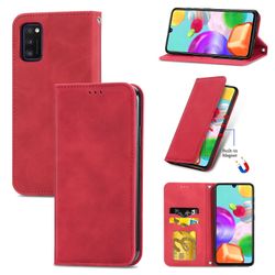 Gangxun Sag til Samsung Galaxy A41 Magnetisk lukning Læder Tegnebog Cover Housse Etui Shockproof - Rød