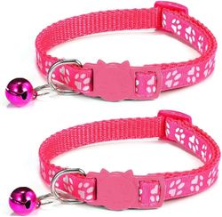 Mikasa 2 x kattehalsbånd med klokke, justerbar Pink pink