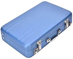 Linkrunning Metal Mini Dokumentmappe Card Holder Case Box, visitkort arrangør for mand og kvinde, Card Case Id indehavere Luksus kreditkort holderBlue