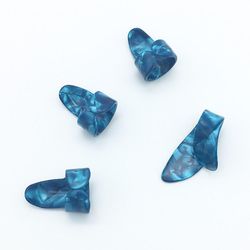 4 stk/sæt 1 tommelfinger + 3 finger guitar picks plectrum kappe, farve lyseblå