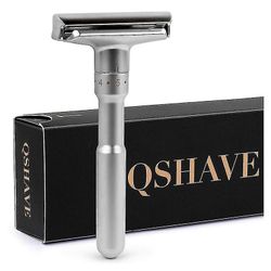 Qshave Säädettävä turvallisuus Razor Double Edge Classic Mens Parranajo Lievä tai aggressiivinen 1-6 tiedosto karvanpoisto Parranajokone Se 5 terällä