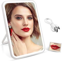 Led Makeup Mirror med 5x forstørrelsesglas Touch Switch Dimmable