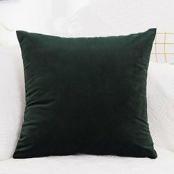 Minimalistinen yksivärinen tyyny peittää Velvet Plain -tyynykotelon kotitoimiston koristeluun Tummanvihreä 50*50cm