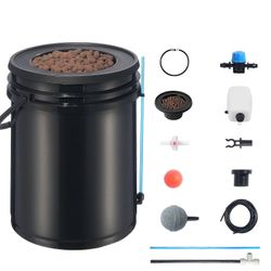 Succebuy DWC Hydroponics Grow System Top Drip Kitillä, 5 gallonan syvävesiviljelmä ilmapumpulla, lehtivihanneksille
