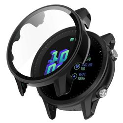 Aiyuego Garmin forerunner 955 täyssuojattu kova-pc-kellokotelon suojus karkaistulla lasilla Musta