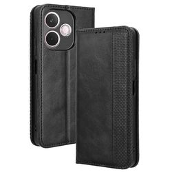 varten Oppo A5 Pro 5G Kotelo Lompakkoteline Retro Tekstuuri Nahkainen Puhelimen Kuori - Musta Monivärinen Black