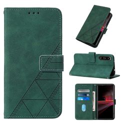 Gangxun Kompatibel med Sony Xperia 1 iii etui læder folio cover tegnebog magnetisk premium etui coque grøn