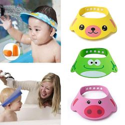 Jying Justerbar Baby Shower Hat Toddler Kids Shampoo Badning Shower Cap Vask Hair Shield Direkte visir Grøn