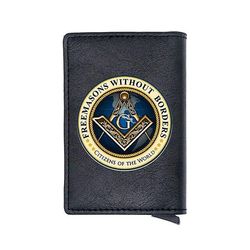 Bricks Masons Kompas og firkantet g frimurerisk tegnebog og kreditkortholder (4 farver) Sort