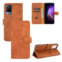 Etui til Vivo V21 5g / 4g Cover Premium Læder Med Kortholder Flip Folio Magnetisk Etui Coque - Sort Brown