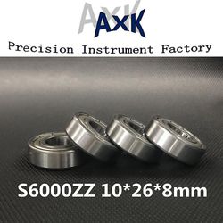 Gratis forsendelse S6000zz Abec-3 (10stk) Rustfrit stål kugleleje 10x26x8mm 6000zz / ss S6000z Rodamientos Roulement A Bille