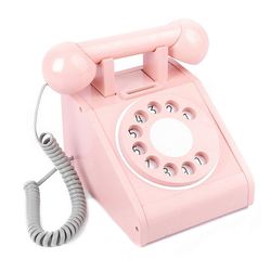 Pyörivä puhelin lelu retro tyyli käsien ja silmien koordinaatio kulutusta kestävä yksirivinen hätäpöytäpuhelin lapsille KAESI Retro vaaleanpunainen