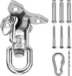 kattokoukku riipputuoli 360 kääntyvä koukku, ruostumattomasta teräksestä valmistettu ulkotuki jopa 500kg kattoon asennettavaksi riipputuoli riippum...