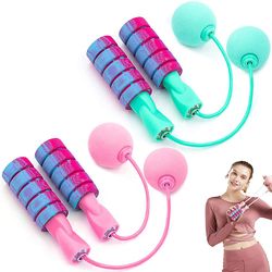Ropeless sjippetov trådløs sjippetov med skridsikker svamp håndtag til Fitness Kids Voksne Gym Bærbare Fitness Udstyr Pink