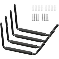 Linkrunning Kajak opbevaring utility rack, tunge garage bøjler, vægmontering eller dock hængende kroge4stk sort 39cm