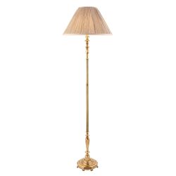 Interiors 1900 Lighting Asquith 1 Lys gulvlampe Massiv messing, Beige Organza Effekt Stof Skygge, B22