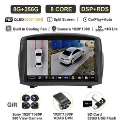 Hikig Qled Screen Bilradio til Voiture Ford Fiesta Mk 6 2008 2019 Android 13 Multimedia Video GPS Navigation No 2 Din DVD-afspiller 2K 8G-256G 360 DVR