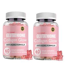 Glutation Gummies Anti-Aging Skin Whitening Anti rynker med kollagen 2Bottles