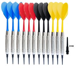 Dart-setti 100 erittäin pehmeällä kärjellä, turvallisuus pehmeät tikat (12kpl)