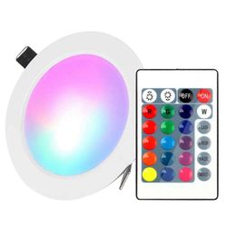 12W LEDit upotettu valaistus alasvalo IR-kaukosäätimellä 16 väriä ja 4 vilkkuvaa tilaa himmennettävä RGBW väriä vaihtava valonheitin kattovalo