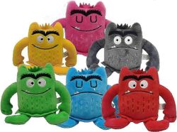 Monster pehmolelut, My Emotional Little Monster Cartoon Doll, Sininen/punainen Monster pehmolelu, Väri Plush Doll Set-1set 6kpl