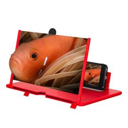 Eveltek 10 tommer 3d skærmforstærker Mobiltelefon Skærm VideoForstørrelse Sort Rød 12 inch