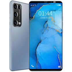 Fruushop 5.8-tuuman kaareva näyttö älypuhelin Android 10.0 1080P HD -kamera1GB + 8GB tuki 2 SIM-kortti ja 128G-kortti Harmaa