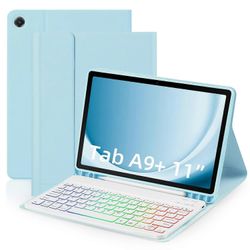 Samsung Galaxy Tab A9+ Nahkakotelo Irrotettavalla RGB-taustavalaistulla näppäimistöllä Monivärinen Style A