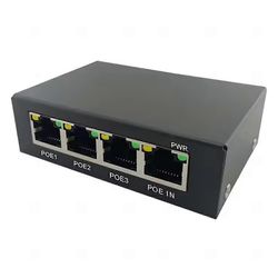 4 porttia täysi gigabitin PoE-laajennin/toistin 100/1000M verkkokytkimen laajennus Poe Switch NVR IP C:lle Musta