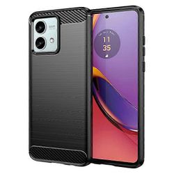 Yhteensopiva Motorola Moto G84 5G -kotelon kanssa TPU Shell -puhelimen kansi hiilikuiturakenteella Musta