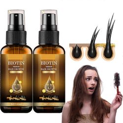 3 kpl Biotin Hair Growth Spray, 30ml Hair Regrowth Spray, Biotin Thickening Herbal Serrum, Ginger Hair Growth Serum