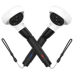 1 pari Meta Quest 2 VR -laajennukselle tarttuu VR-peliohjainten kahvaan