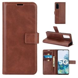 Gangxun Kompatibel med Samsung Galaxy S20 Fe 5g / 4g etui Stødsikker læder tegnebog Cover Kickstand Kortholder Brun