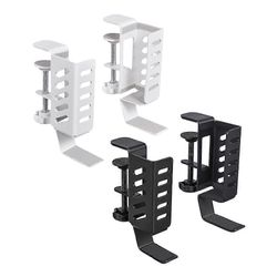 Pöydän puolen kannettavan tietokoneen teline, roikkuva kannettavan tietokoneen pidike toimiston kotiin Clamp on Desk Side Storage Organizer f Musta...