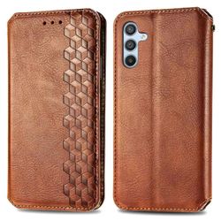 Samsung Galaxy A56 5G Kotelo Rhombus Imprint Lompakkoteline PU Nahkainen Puhelimen Kuori - Ruskea Monivärinen Brown