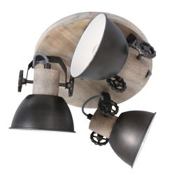 Sienna Lighting Sienna Gearwood Spotlight Klynger Antracit med old made wood