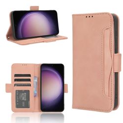 Foxdock Kompatibel med Samsung Galaxy S23 Fe 5G lommebokveske Pu Lær avtakbare kortspor Kickstand magnetisk flipdeksel Rosa