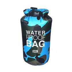 Vandtæt badepose Tør sæk camouflage farver drivende rafting taske 20L SkyBlue