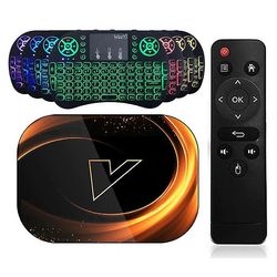 Suren X3 Tv Box Media Player Android 9.0 Kodi med trådløst RGB-tastatur - Bluetooth 4.0 - 8k - 4GB RAM - 128 GB