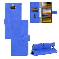Etui til Sony Xperia 10 Cover Premium læder med kortholder Flip Folio magnetisk etui Etui Coque - sort Blå