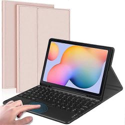 Yhteensopiva Samsung Galaxy Tab A7 10.4 (2020) Irrotettava Bluetooth-kosketuslevyn näppäimistön kansi S Pen -pidikkeellä Vaaleanpunainen
