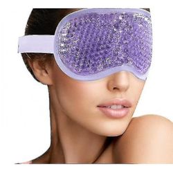 Ice Eye Mask Kolde øjenmaske frosset med plys opbakning til hovedpine, migræne, stress relief Lilla